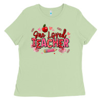 Matcha one loved teacher afro messy bun Ladies Tee - texasbilliewilder