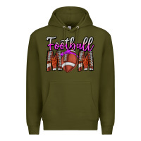 Army Green Football Mom Premium Hoodie - CowhideDigitalArt