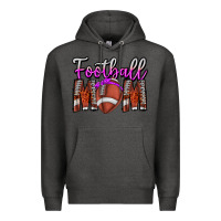 Charcoal Heather Football Mom Premium Hoodie - CowhideDigitalArt