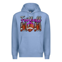Colony Blue Football Mom Premium Hoodie - CowhideDigitalArt