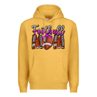 Mustard Football Mom Premium Hoodie - CowhideDigitalArt