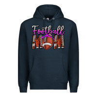 Navy Football Mom Premium Hoodie - CowhideDigitalArt