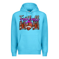 Ocean Blue Football Mom Premium Hoodie - CowhideDigitalArt
