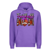 Purple Football Mom Premium Hoodie - CowhideDigitalArt