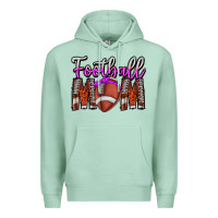 Seafoam Football Mom Premium Hoodie - CowhideDigitalArt