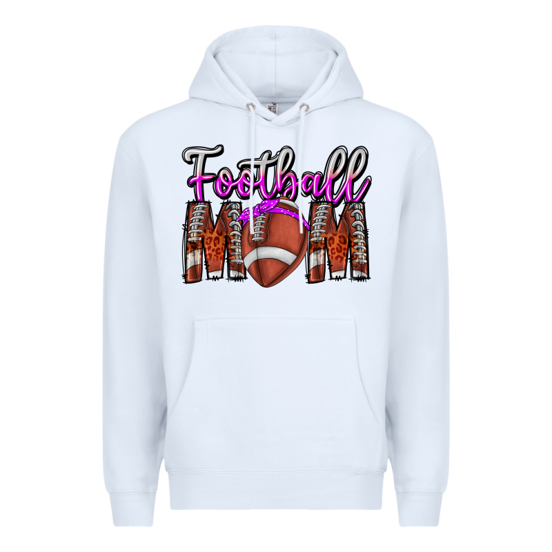 Football Mom Premium Hoodie by CowhideDigitalArt | Teevron