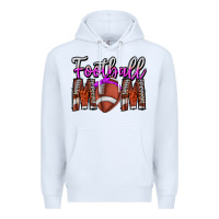 White Football Mom Premium Hoodie - CowhideDigitalArt