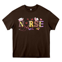 Chocolate Brown Easter Nurse Heavy Core Tee - RanaPortraitStore