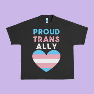 Proud Trans Ally Transgender Urban Heavy Tee Designed By Trangstudio