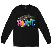 Black Easter Day He is alive Long Sleeve Tee - OliviaCreatesArt