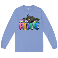 Colony Blue Easter Day He is alive Long Sleeve Tee - OliviaCreatesArt