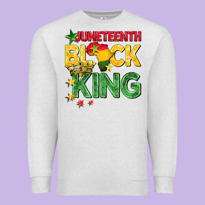 Juneteenth Black King Premium Sweatshirt Designed By Barkaloodesign