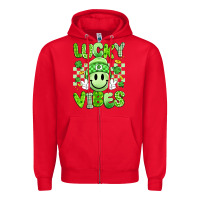 Red lucky vibes Zipper Hoodie - Artiststas