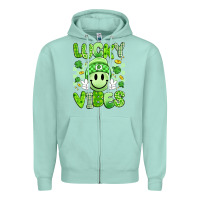 Seafoam lucky vibes Zipper Hoodie - Artiststas