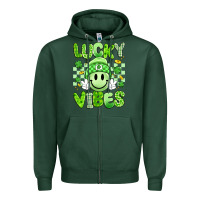 Sports Green lucky vibes Zipper Hoodie - Artiststas