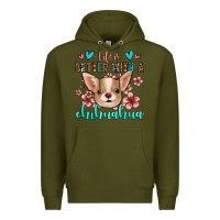 Army Green life is better with a chihuahua Premium Hoodie - Jasminsmagicworld