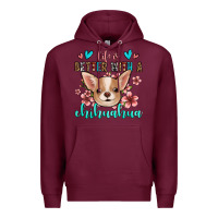 Burgundy life is better with a chihuahua Premium Hoodie - Jasminsmagicworld