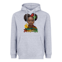 Heather Grey juneteenth african girl Heavyweight Hoodie - BarkalooDesign
