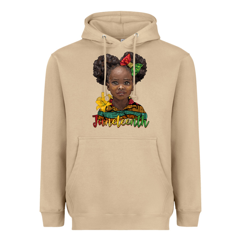 Juneteenth African Girl Heavyweight Hoodie by BarkalooDesign | Teevron