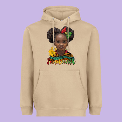 Juneteenth African Girl Heavyweight Hoodie Designed By Barkaloodesign