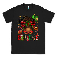 Black christmas believe afro messy bun Classic Tee - texasbilliewilder