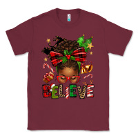 Burgundy christmas believe afro messy bun Classic Tee - texasbilliewilder