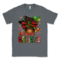 Charcoal Heather christmas believe afro messy bun Classic Tee - texasbilliewilder