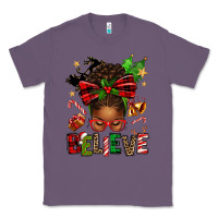 Lavender christmas believe afro messy bun Classic Tee - texasbilliewilder