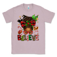 Lilac christmas believe afro messy bun Classic Tee - texasbilliewilder