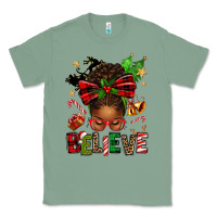 Sage christmas believe afro messy bun Classic Tee - texasbilliewilder