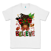 White christmas believe afro messy bun Classic Tee - texasbilliewilder