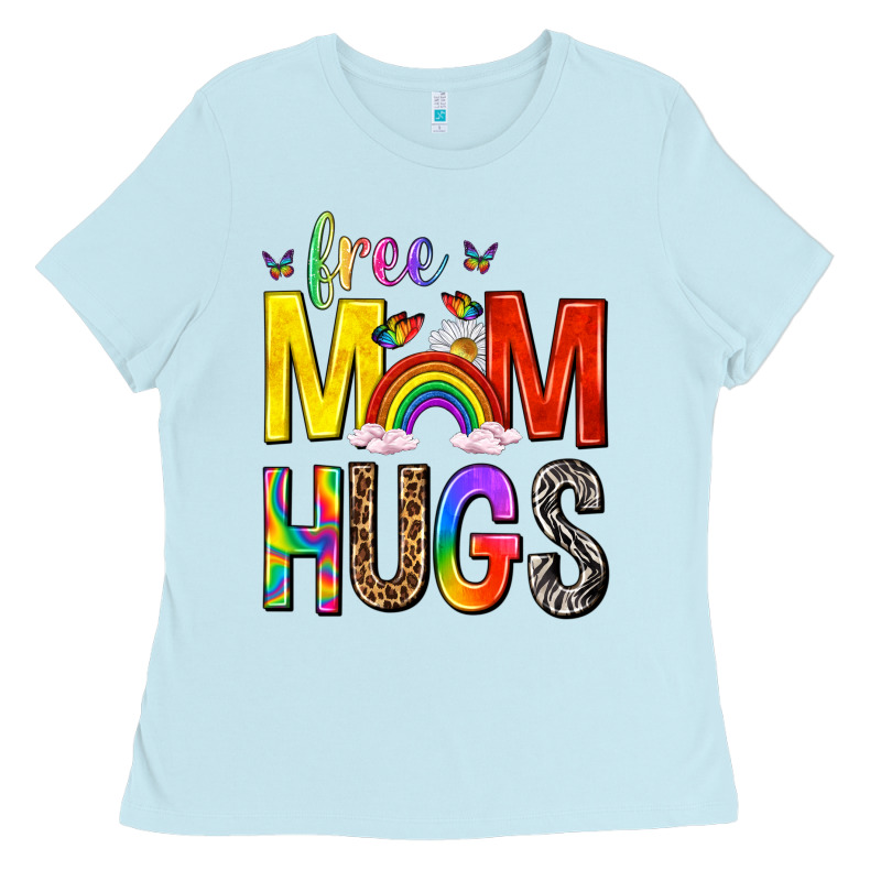 Free Mom Hugs With Butterflies Ladies Tee by texasbilliewilder | Teevron
