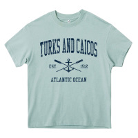 Arona Turks And Caicos Vintage Navy Crossed Oars & Boat Anchor Heavy Core Tee - trangStudio