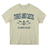 Mossy Turks And Caicos Vintage Navy Crossed Oars & Boat Anchor Heavy Core Tee - trangStudio