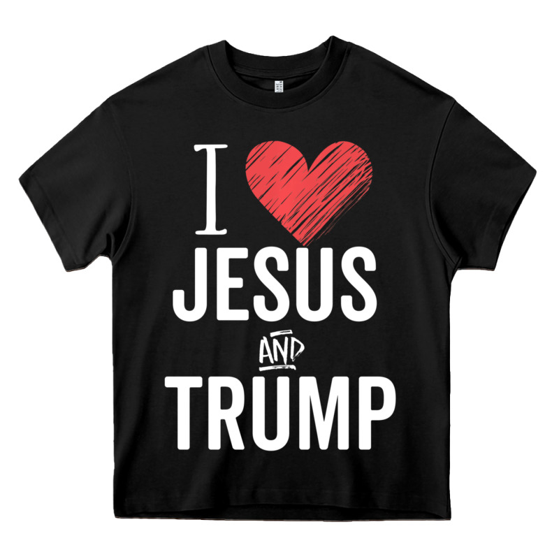 I Love Jesus And Trump Republican Conservative Gift Heavy Core Tee by trangStudio | Teevron
