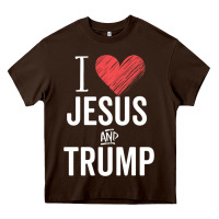 Chocolate Brown I Love Jesus And Trump Republican Conservative Gift Heavy Core Tee - trangStudio