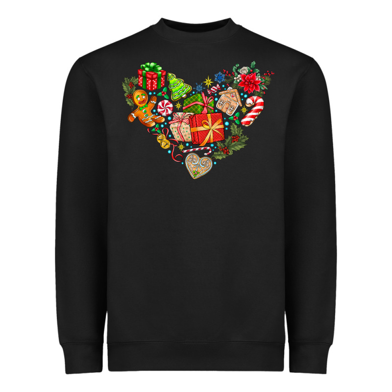 Merry Christmas Heart Heavyweight Sweatshirt by CowhideDigitalArt | Teevron