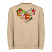 Mushroom merry Christmas heart Heavyweight Sweatshirt - CowhideDigitalArt