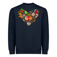 Navy merry Christmas heart Heavyweight Sweatshirt - CowhideDigitalArt