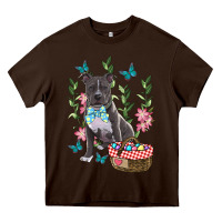 Chocolate Brown Easter Pitbull Heavy Core Tee - RanaPortraitStore