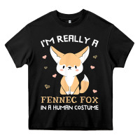 Black i'm really a fennec fox in a human costume funny gift t shirt Heavy Core Tee - trangStudio
