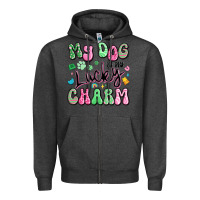 Charcoal Heather my dog is my lucky charm Zipper Hoodie - Artiststas