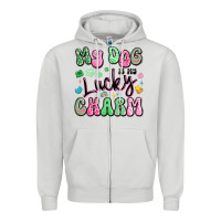 Dove Grey my dog is my lucky charm Zipper Hoodie - Artiststas