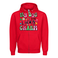 Red my dog is my lucky charm Zipper Hoodie - Artiststas