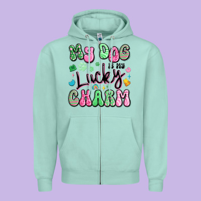 My Dog Is My Lucky Charm Zipper Hoodie Designed By Artiststas