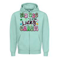 Seafoam my dog is my lucky charm Zipper Hoodie - Artiststas