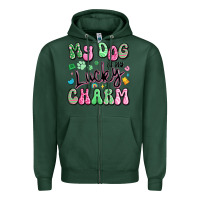 Sports Green my dog is my lucky charm Zipper Hoodie - Artiststas