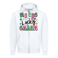 White my dog is my lucky charm Zipper Hoodie - Artiststas