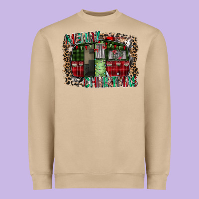 Merry Christmas Caravan Heavyweight Sweatshirt Designed By Cowhidedigitalart
