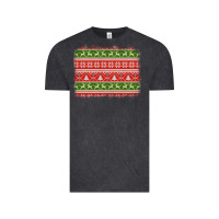 Vintage Black knitted christmas reindeer pine tree background Vintage Tee - Jasminsmagicworld